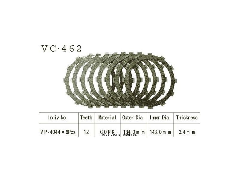 Disques Garnis D'Embrayage Vn1500 Vulcan 96  0