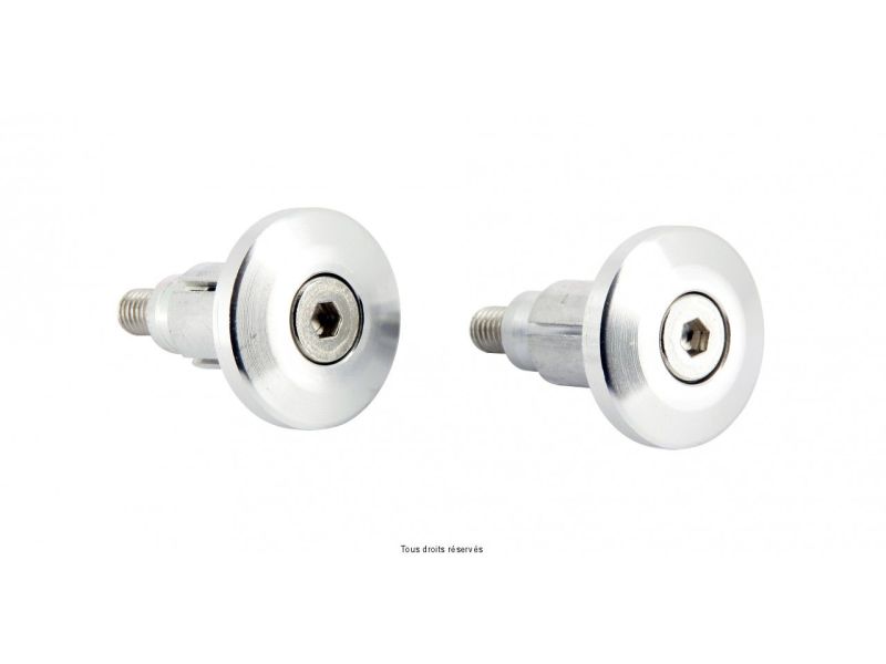Embouts Guidon Plats Ø13 et 17 Couleur Aluminium  0