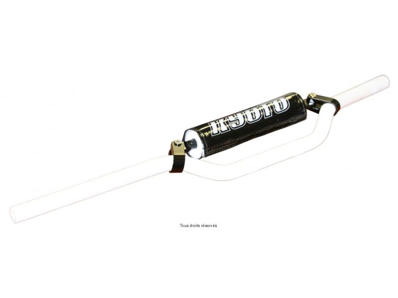 Guidon Honda Blanc t6+Barre Longueur: 800mm/Hauteur: 70mm Ø : 22,2mm + mousse0