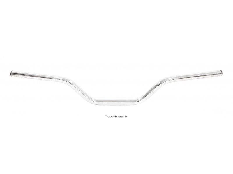 Guidon Acier Chrome Haut Longueur: 740mm /Hauteur: 80mm Ø : 22,2mm0