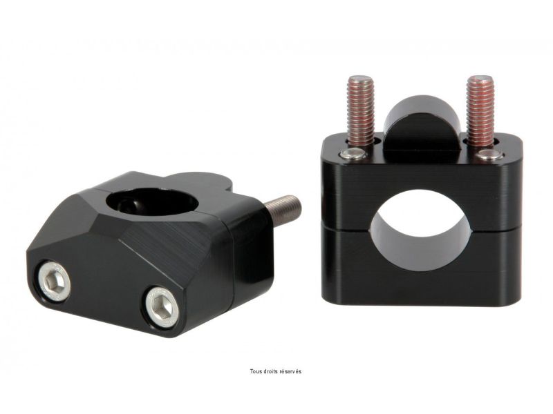 Réhausseurs pour Guidon Ø28,6 Pour pontets en 22.2mm Alu Anodisé Noir 0