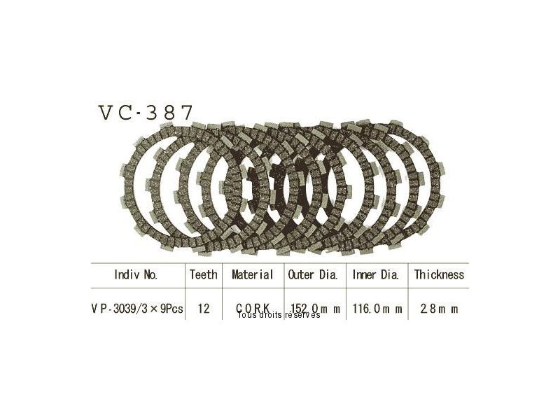 Disq.Garnis D'Embrayage Cross Rmx 250 89-99  0