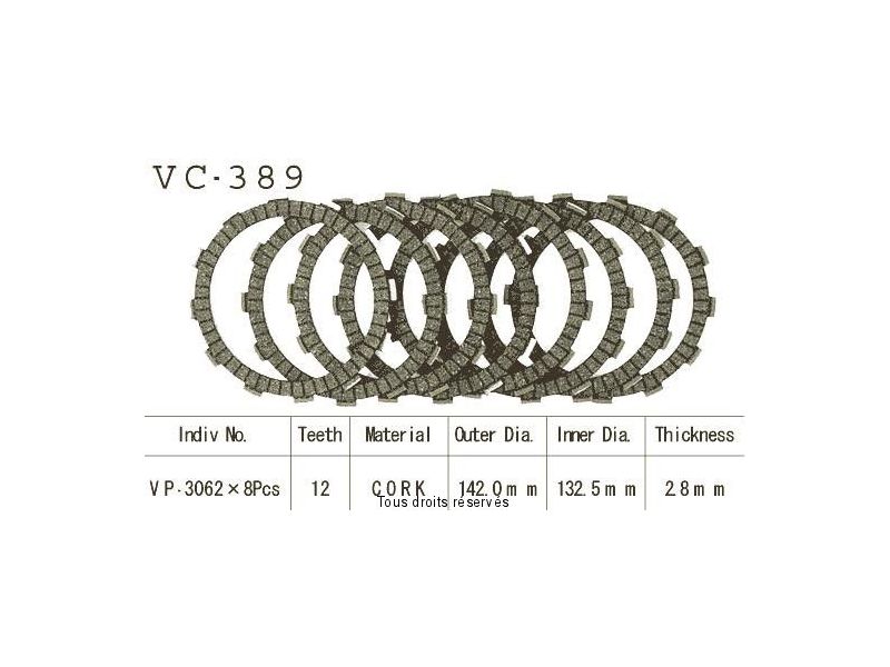 Disq.Garnis D'Embrayage Cross Rm 125 92-03  0