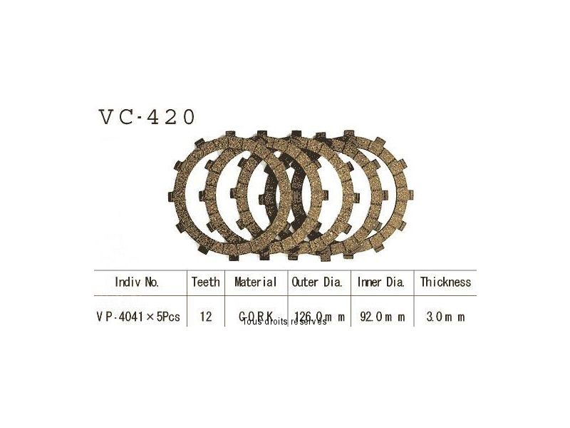 Disques Garnis D'Embrayage Ke125 A 76-83  0