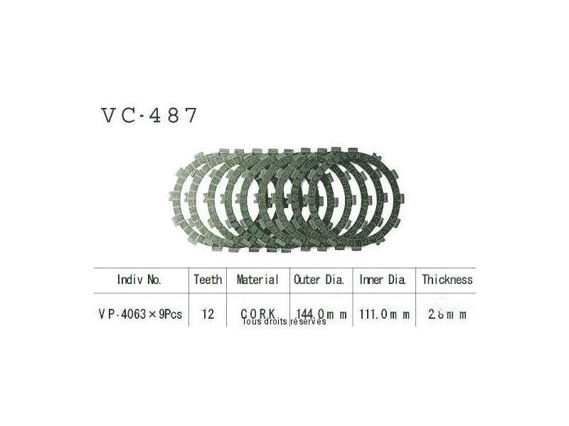 Disques Garnis D'Embrayage Zx-6r Ninja 95-00  0