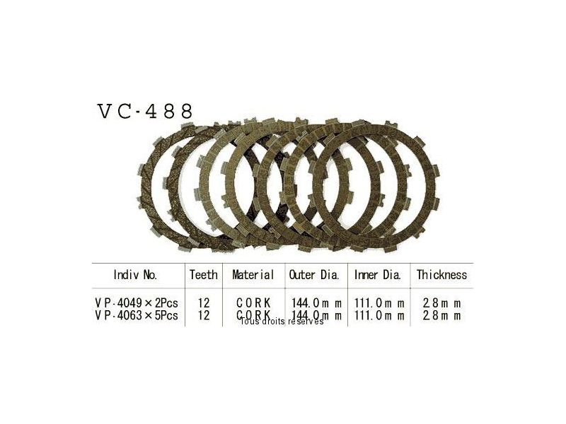 Disq.Garnis D'Embrayage Cross Kx125 96 05  0