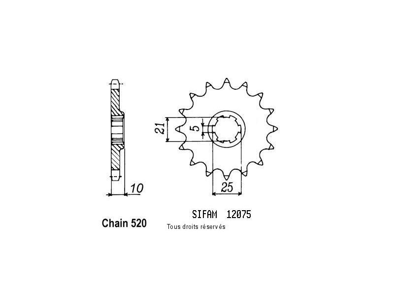 Pignon Cagiva 350 W12 93-96 Cagiva 600 W16 95 12075cz0