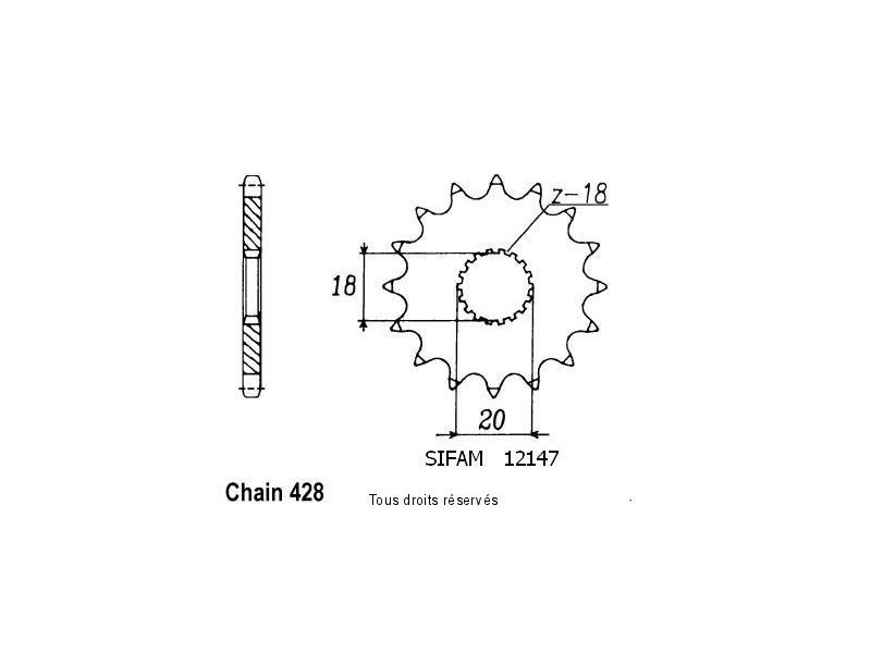 Pignon Gn 125 92-96 Dr 125 S 80-85 12147cz0