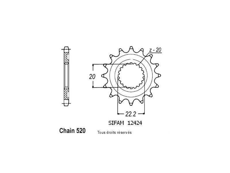 Pignon Yamaha Yzf/Wrf 250 01-0   12424cz0