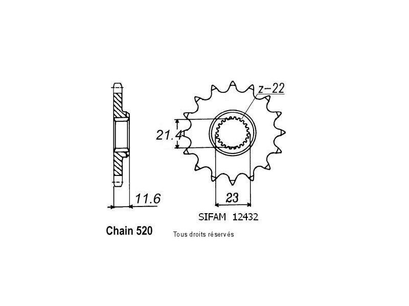 Pignon Yamaha 250 Ttr 93-04   12432cz0