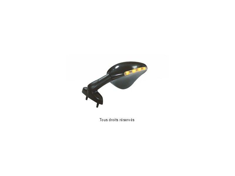 Retroviseur Droit Universel Pour Sportives Entraxe 28 à 50 Cligno LED Vis Ø6mm0