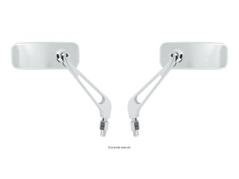 Paire Rétro Universel Chromé M10 + Adaptateur  115mm /45 mm0