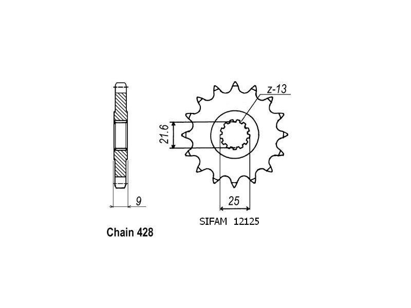 Pignon Yamaha - 428 - 20 Dents - Similaire JTF1587 - Made in Germany0