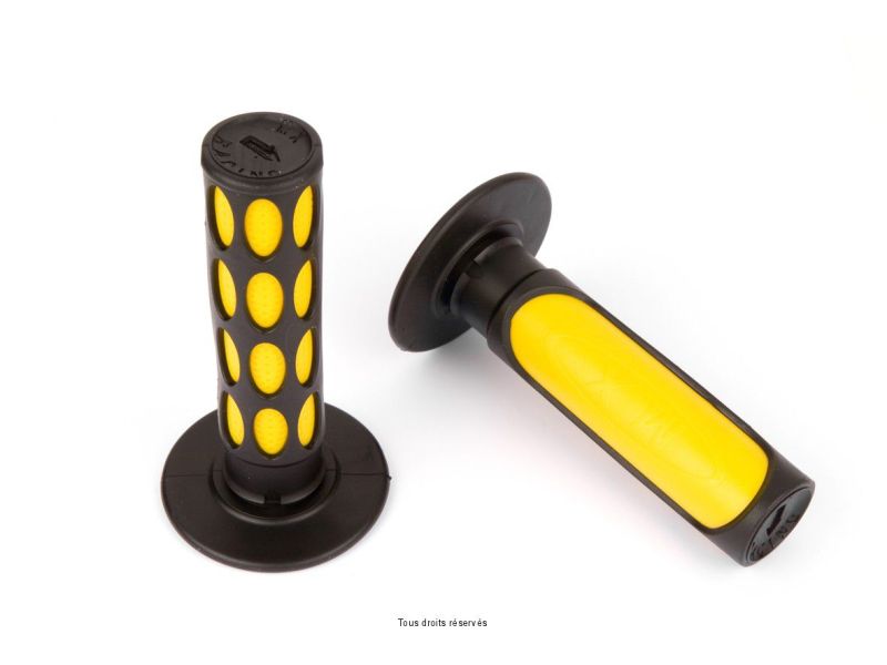 Poignées Bicolore Jaune/Noir Longueur : 120mm - Ø : 20/24mm  0