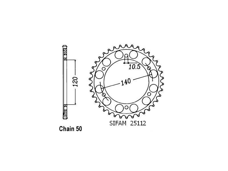 Couronne Acier Kawasaki - 530 - 42 Dents - Similaire JTR499 - Made in Germany0