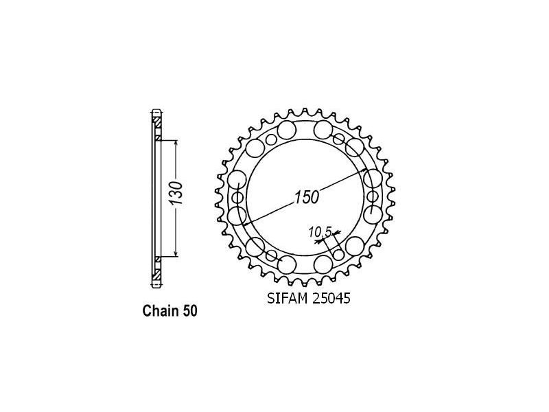 Couronne Acier Yamaha - 530 - 47 Dents - Similaire JTR859 - Made in Germany0