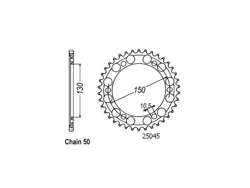 Couronne Acier Yamaha - 530 - 43 Dents - Similaire JTR859 - Made in Germany0