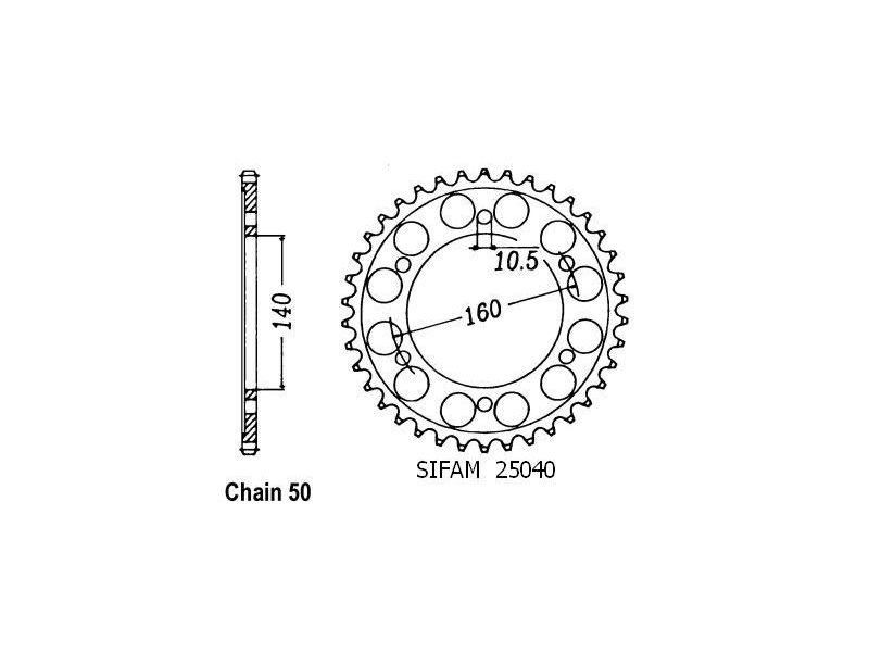 Couronne Acier Kawasaki - 530 - 48 Dents - Similaire JTR502 - Made in Germany0