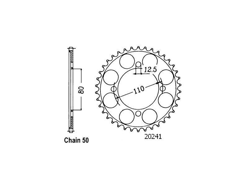 Couronne Acier Honda - 530 - 48 Dents - Similaire JTR284 - Made in Germany0