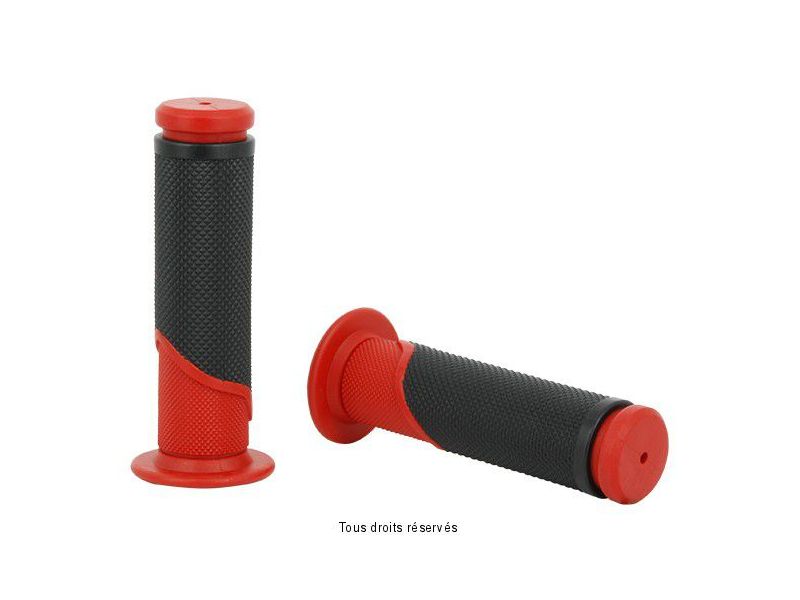 Poignées Bicolores Rouge/Noir L 120mm Ø 22   1