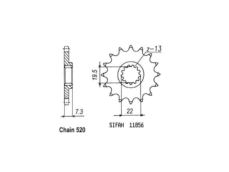 Pignon TT Suzuki - 520 - 16 Dents - Similaire JTF434 - Made in Germany0