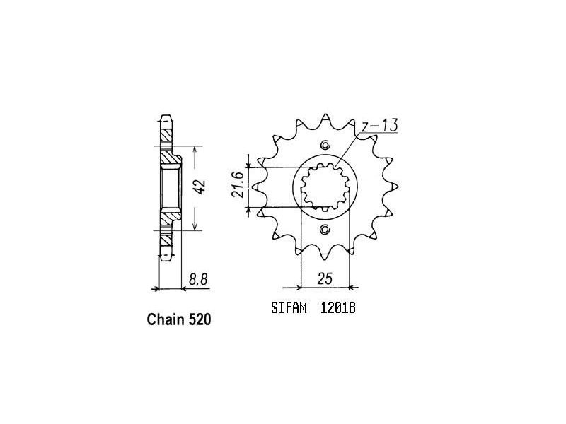 Pignon TT Suzuki - 520 - 15 Dents - Similaire JTF516 - Made in Germany0