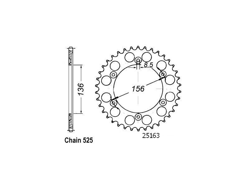 Couronne Acier Suzuki - 525 - 41 Dents - Similaire JTR1791 - Made in Germany0