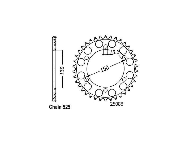 Couronne Acier Honda - 525 - 48 Dents - Made in Germany0