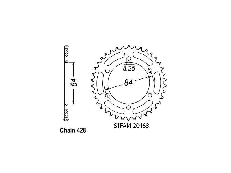 Couronne Acier TT Suzuki - 428 - 47 Dents - Similaire JTR809 - Made in Germany0