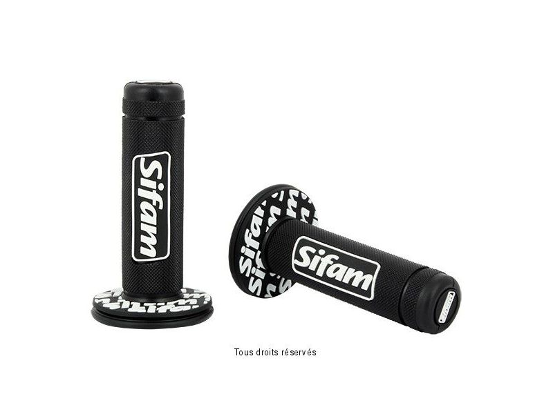 Poignées Moto Noires L 120mm Ø 22   1