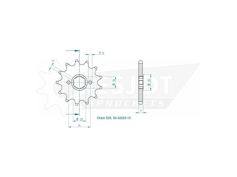 Pignon Honda - 530 - 13 Dents - Similaire JTF329 - Made in Germany0