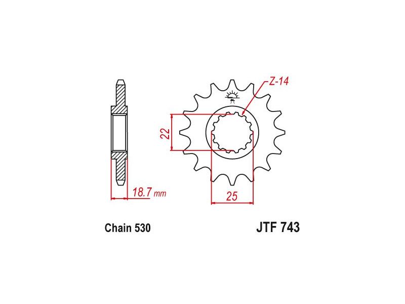 Pignon Ducati - 530 - 15 Dents - Similaire JTF743 - Made in Germany0