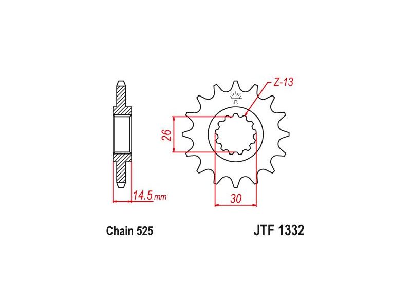 Pignon Honda - 525 - 15 Dents - Similaire JTF1332 - Made in Germany0