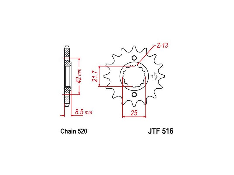 Pignon TT Suzuki - 520 - 16 Dents - Made in Germany0