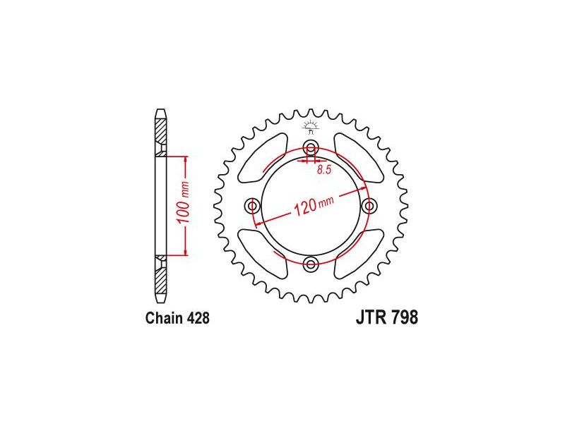 Couronne Acier TT Beta - 428 - 54 Dents - Similaire JTR798 - Made in Germany0