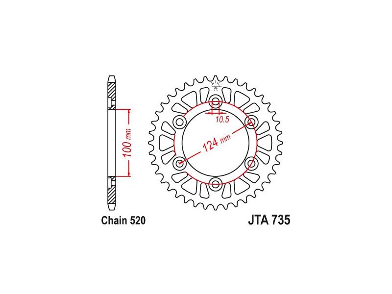 Couronne Ducati 900 Monster 1993 - 520 - 39 Dents - Similaire JTA7350