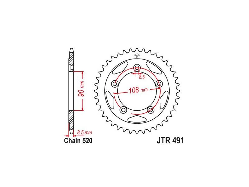 Couronne - 520 - 40 Dents - Similaire JTR4910