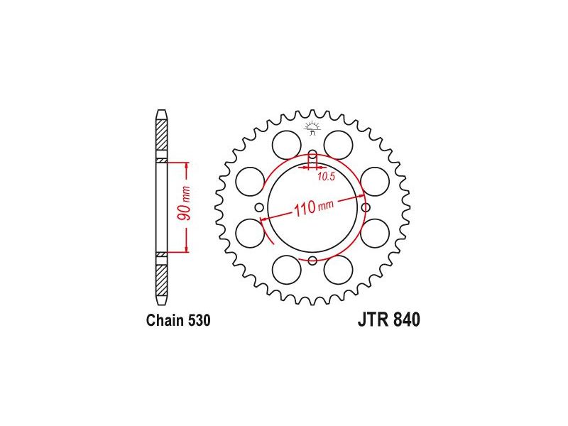 Couronne Xs 400d 1982-1988 - 530 - 38 Dents - Similaire JTR8400
