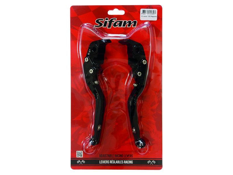 Kit Leviers de Frein et d'Embrayage CNC Réglables et Repliables - Anodisés Noir KAWASAKI ZX-10 R NINJA - ZX-10 RR NINJA2