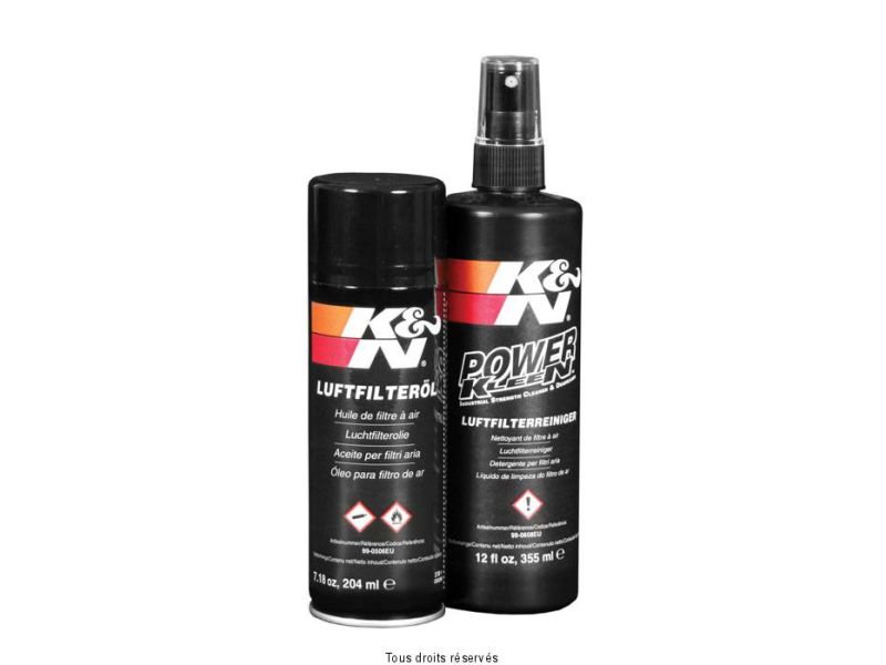 Kit Nettoyage Filtre K&N Bombe 204ml Huile + Bouteille 355ml Nettoyant0