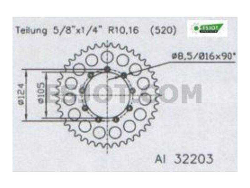 Couronne Alu TM - 520 - 51 Dents - Made in Germany0