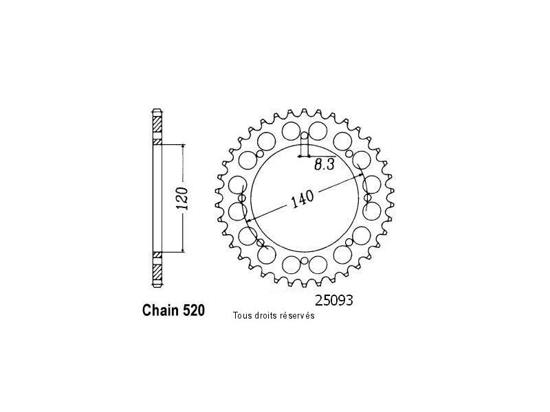 Couronne Klr 650 Tengai 87-98 Klx 650 C 93-97 Pas520/Z430