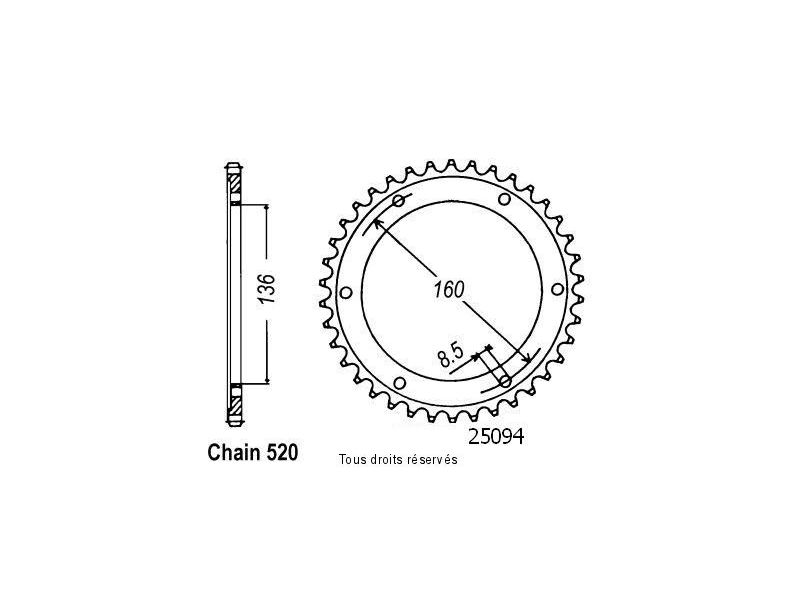 Couronne 650 Pegaso 91-00 Bmw 650 F 94-00 Pas520/Z470