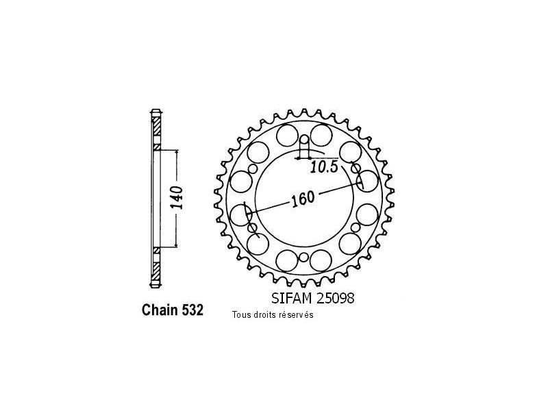 Couronne Zx-10 Tomcat 88-91   Pas532/Z450