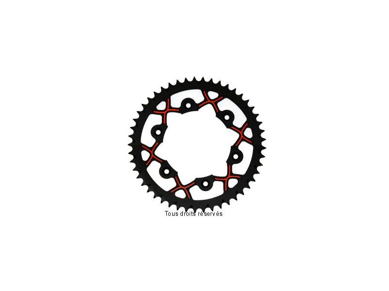 Couronne Ktm Alu X Wing Ergal-Anti Boue Noire/Orange Pas520/Z490
