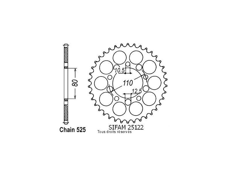 Couronne Xrv 750 Africa Twin 9   Pas525/Z460