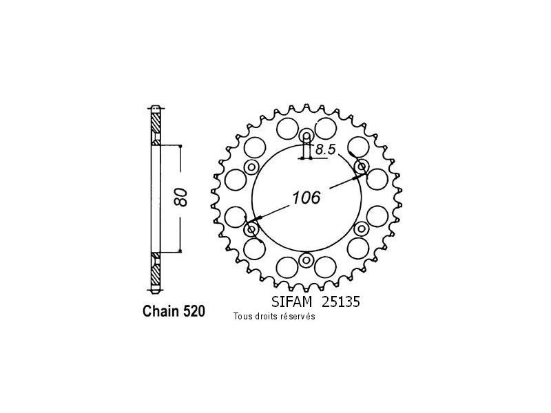 Couronne Aprilia 125 Etx 99 00   Pas520/Z450