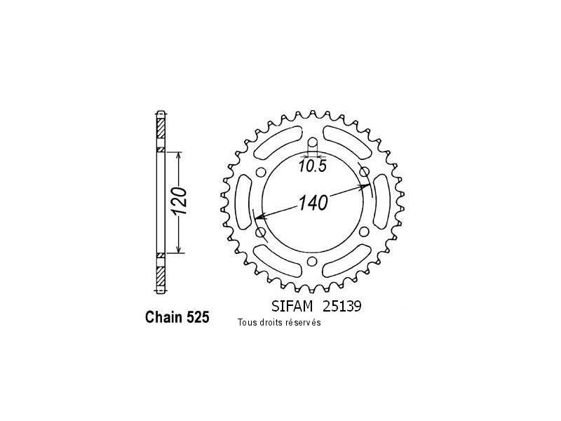 Couronne Zx-6r Ninja 95-97   Pas525/Z400