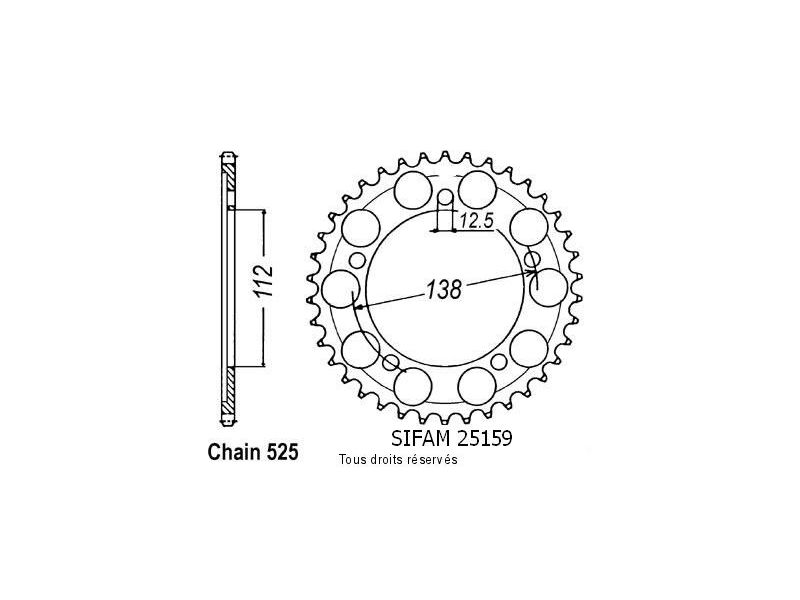 Couronne Cbr600f 99-00   Pas525/Z450