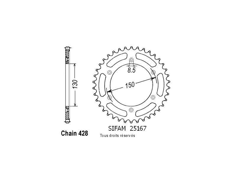Couronne Xlr 125 R 97-98   Pas428/Z510